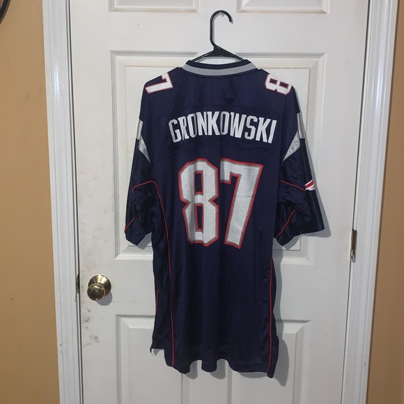 Rob Gronkowski Blue NFL Patriots Jersey Blue White Red Home New England Patriots - Picture 2 of 4